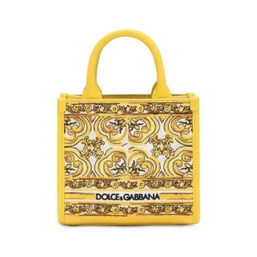 Kanariegele Canvas Schoudertas Dolce & Gabbana , Yellow , Dames