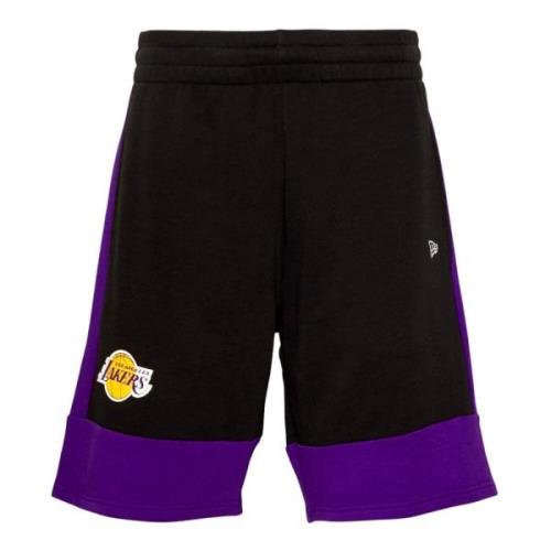 Lakers NBA Kleurblok Shorts New Era , Black , Heren