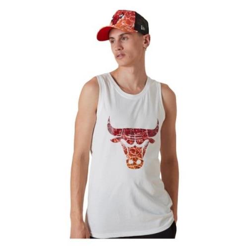 Bulls NBA Tank Top Wit New Era , White , Heren