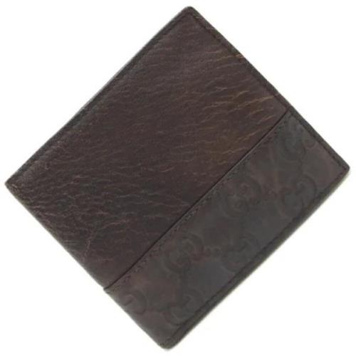 Pre-owned Leather wallets Gucci Vintage , Brown , Dames