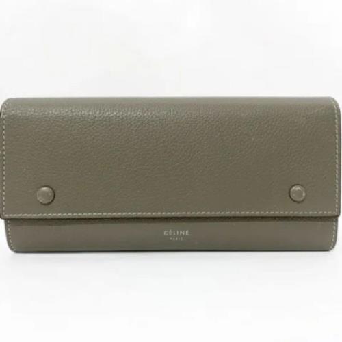 Pre-owned Leather wallets Celine Vintage , Gray , Dames