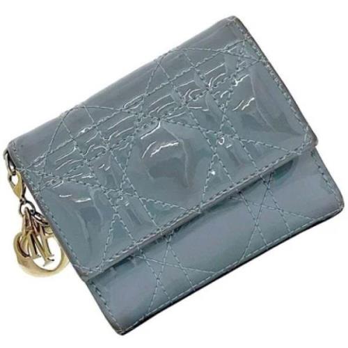 Pre-owned Leather wallets Dior Vintage , Gray , Dames