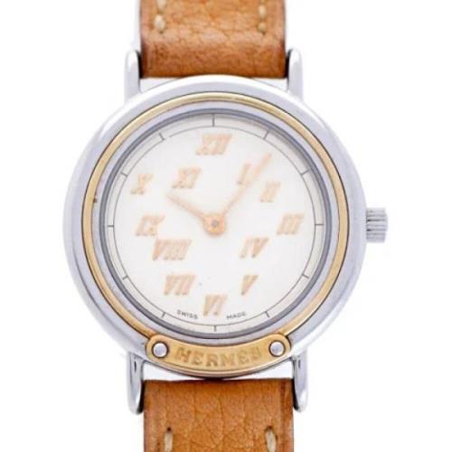 Pre-owned Stainless Steel watches Hermès Vintage , White , Heren