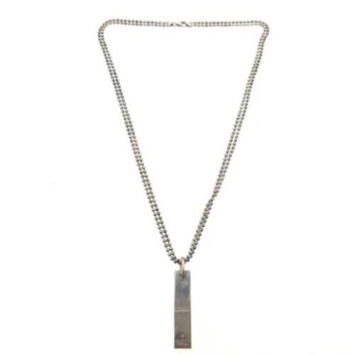 Pre-owned Silver necklaces Gucci Vintage , Gray , Dames