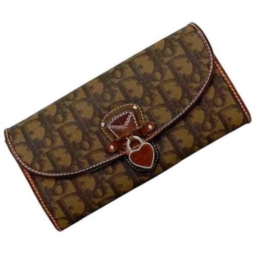 Pre-owned Leather wallets Dior Vintage , Brown , Dames