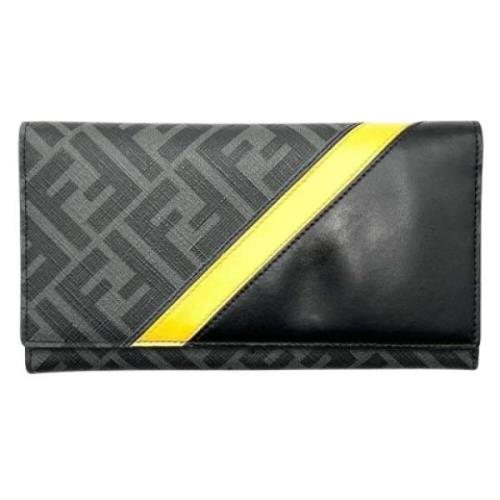 Pre-owned Leather wallets Fendi Vintage , Black , Heren