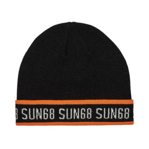 Stijlvolle Beanie Muts Sun68 , Black , Heren