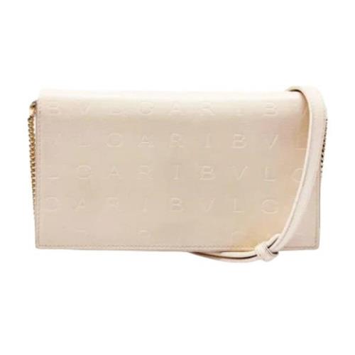 Pre-owned Leather wallets Bvlgari Vintage , White , Dames