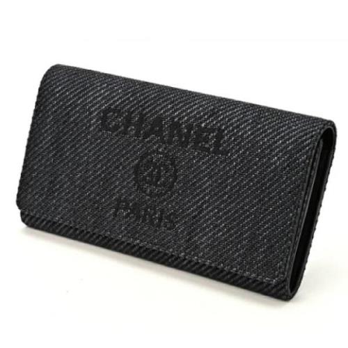 Pre-owned Leather wallets Chanel Vintage , Black , Dames