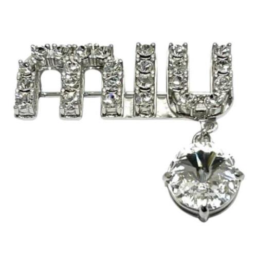 Pre-owned Metal brooches Miu Miu Pre-owned , Gray , Dames