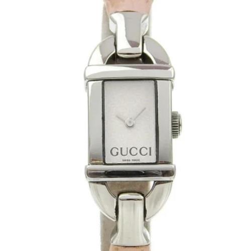 Pre-owned Stainless Steel watches Gucci Vintage , White , Dames