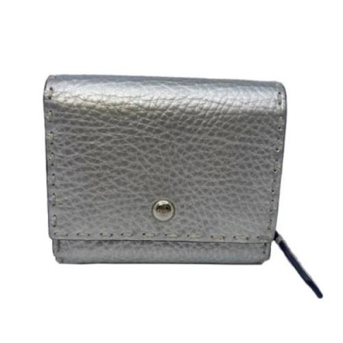 Pre-owned Leather wallets Fendi Vintage , Gray , Unisex