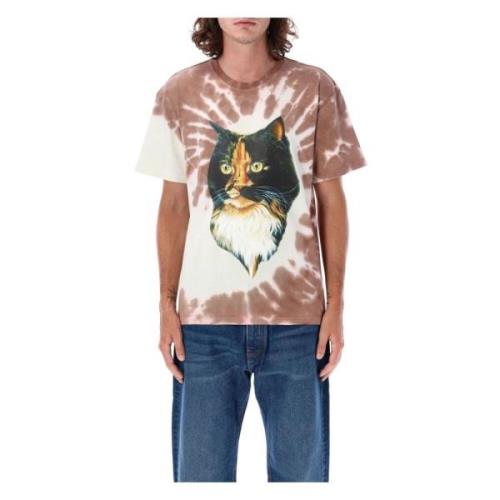 Kat Oog Print T-Shirt Tabak Print JW Anderson , Multicolor , Heren