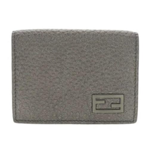 Pre-owned Leather wallets Fendi Vintage , Gray , Heren