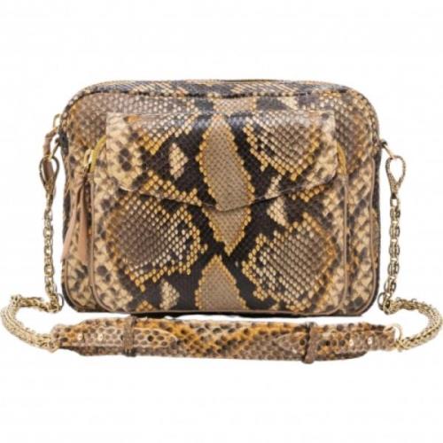 Woestijn Python Ketting Handtas Big Charly Claris Virot , Brown , Dame...