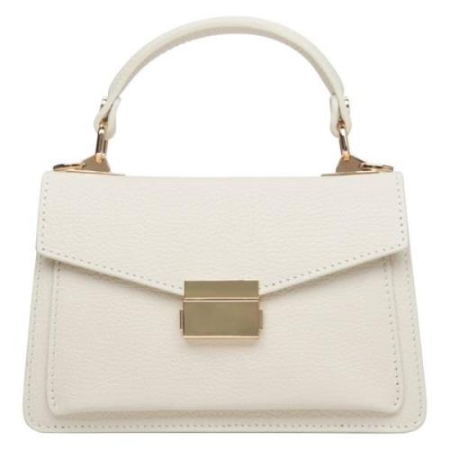 Dames Kleine Beige Satchel Handtas gemaakt van Premium Italiaans Echt ...