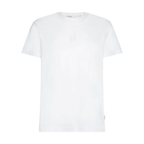 Korte Mouw T-shirt Calvin Klein , White , Heren