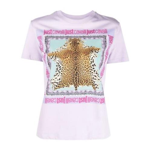 Korte Mouw T-shirt Just Cavalli , Purple , Dames