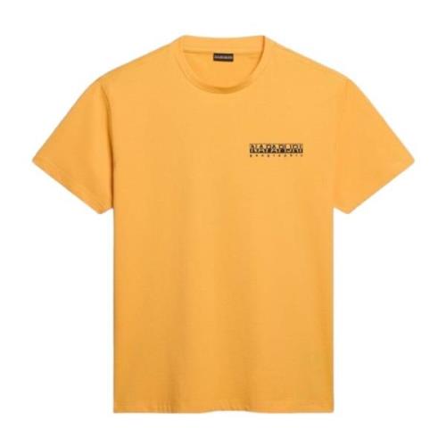 Korte Mouw T-shirt Napapijri , Yellow , Heren