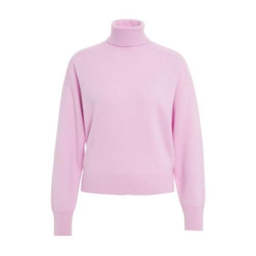 Rose Turtleneck Cashmere Sweater MVM , Pink , Dames