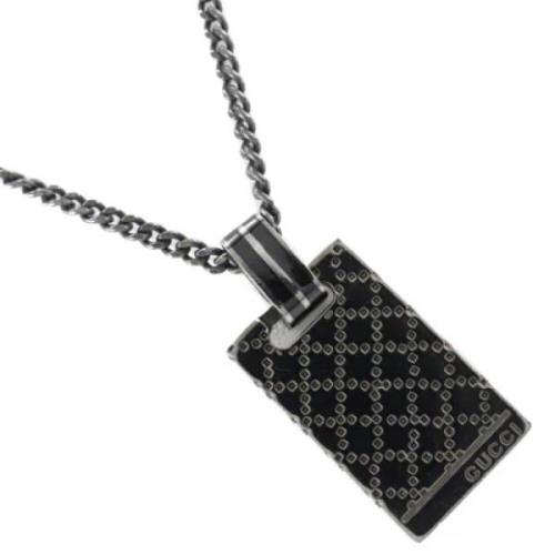 Pre-owned Silver necklaces Gucci Vintage , Black , Dames