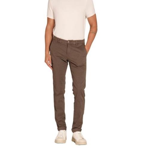 Extra Slim Fit Chino Broek Milano Stijl Mason's , Brown , Heren