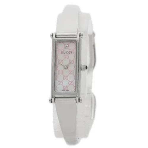 Pre-owned Stainless Steel watches Gucci Vintage , White , Dames