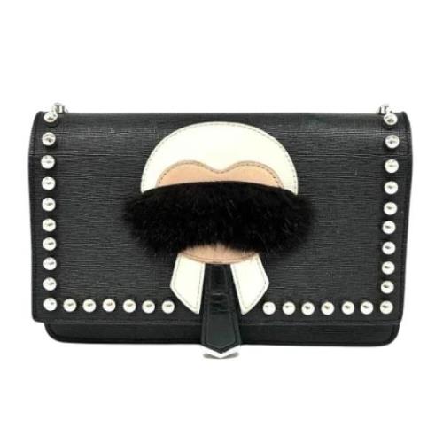 Pre-owned Leather wallets Fendi Vintage , Black , Dames