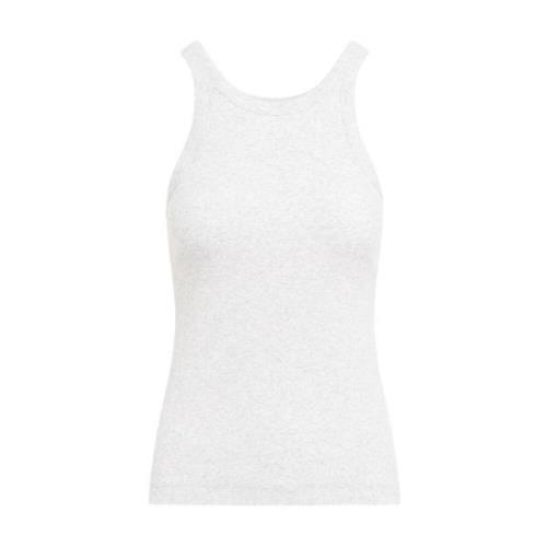 Grijze Curved Rib Tank Top TotêMe , White , Dames