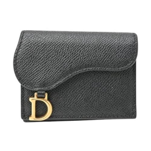 Pre-owned Leather wallets Dior Vintage , Black , Dames