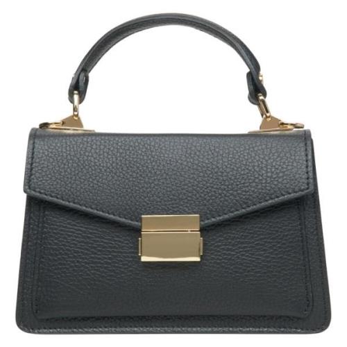 Dames Kleine Zwarte Satchel Handtas gemaakt van Premium Italiaans Echt...