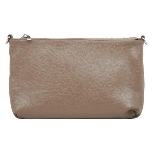 Dames Donker Beige Leren Crossbody Tas Er00115560 Estro , Beige , Dame...