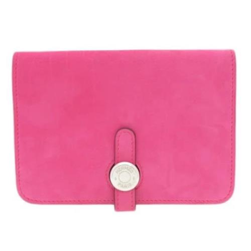 Pre-owned Fabric wallets Hermès Vintage , Pink , Dames