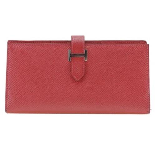 Pre-owned Fabric wallets Hermès Vintage , Red , Dames