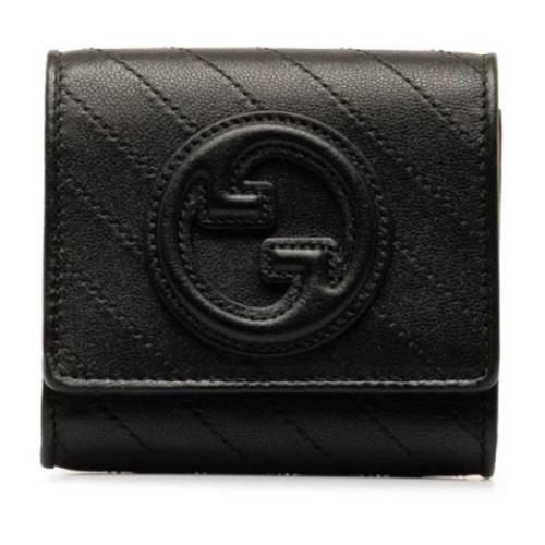 Pre-owned Leather wallets Gucci Vintage , Black , Dames