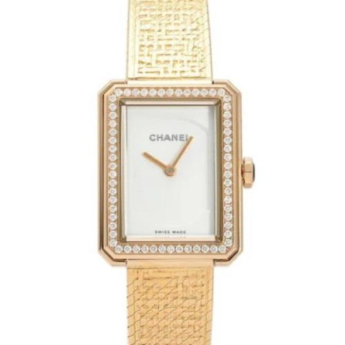 Pre-owned Leather watches Chanel Vintage , White , Dames