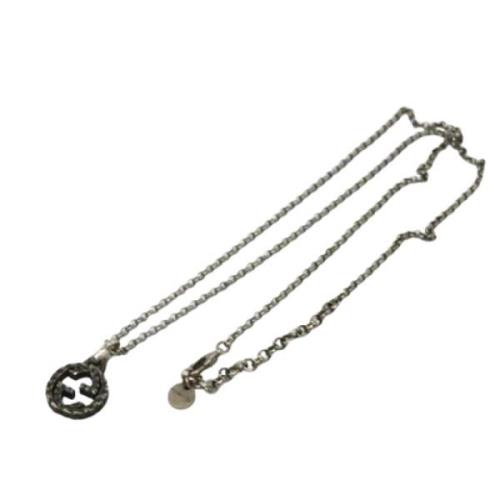 Pre-owned Metal necklaces Gucci Vintage , Black , Dames