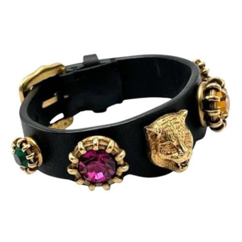 Pre-owned Leather bracelets Gucci Vintage , Black , Dames