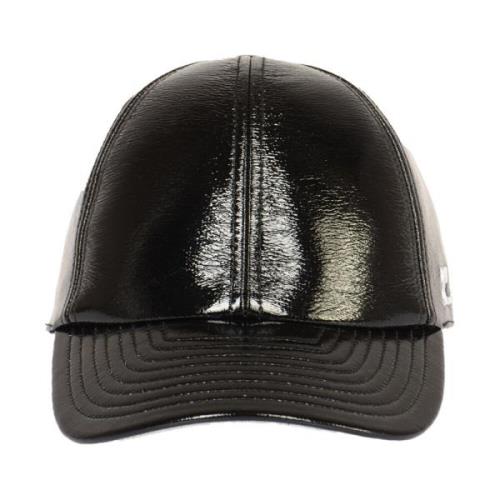 Zwarte Vinyl Cap Hoed Courrèges , Black , Dames