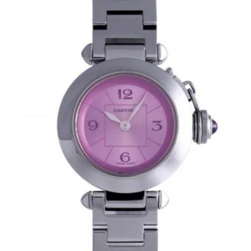 Pre-owned Stainless Steel watches Cartier Vintage , Purple , Dames