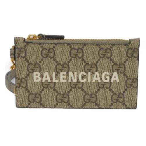 Pre-owned Canvas wallets Gucci Vintage , Beige , Heren