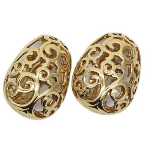 Pre-owned Metal earrings Yves Saint Laurent Vintage , Yellow , Dames