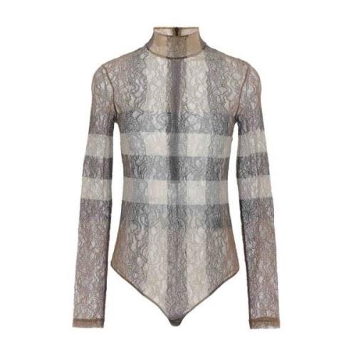 Bruine Body Aw23 Hoge Hals Top Burberry , Brown , Dames