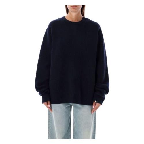 Navy Geribbelde Kasjmiertrui Extreme Cashmere , Blue , Dames