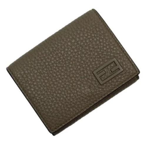 Pre-owned Leather wallets Fendi Vintage , Gray , Dames