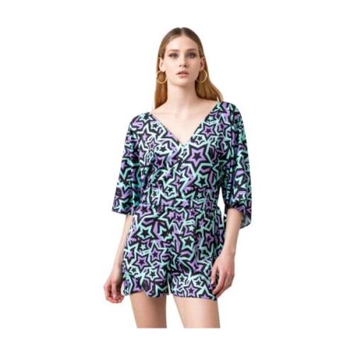 Stijlvolle Jumpsuit met 3/4 Mouwen Gaëlle Paris , Multicolor , Dames