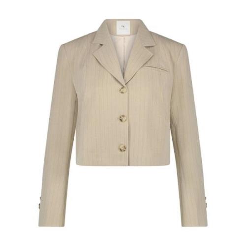 Gestreepte Jas Fw241107 Nukus , Beige , Dames