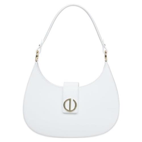 Witte Leren Handtas Estro , White , Dames