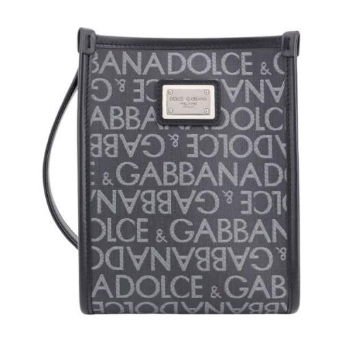 Logo Motif Shopping Schoudertas Dolce & Gabbana , Black , Heren