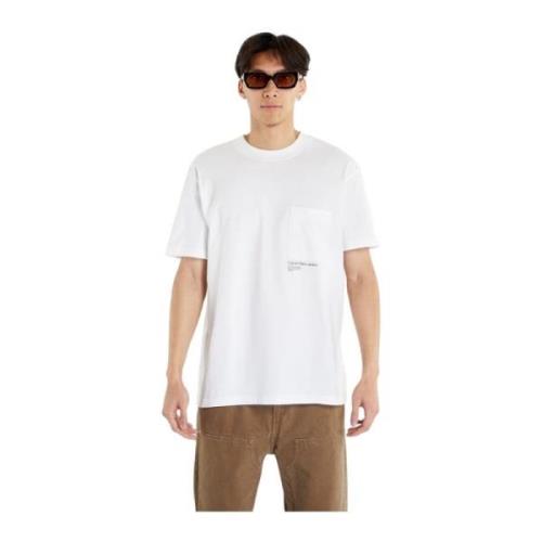 Korte Mouw T-shirt Calvin Klein Jeans , White , Heren